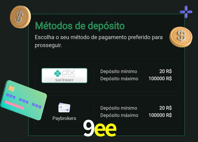 O cassino 9ee oferece uma grande variedade de métodos de pagamento